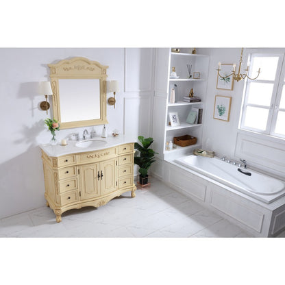 48 inch Single Bathroom vanity in light antique beige