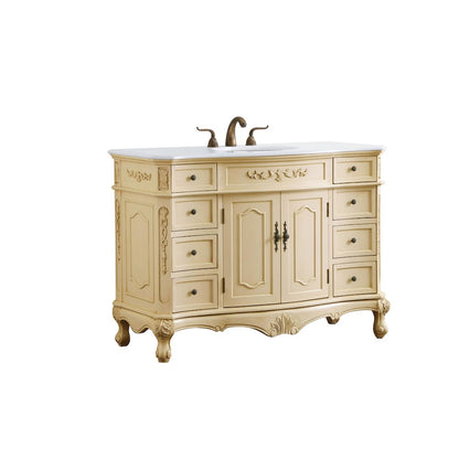 48 inch Single Bathroom vanity in light antique beige