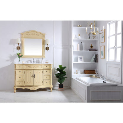 48 inch Single Bathroom vanity in light antique beige