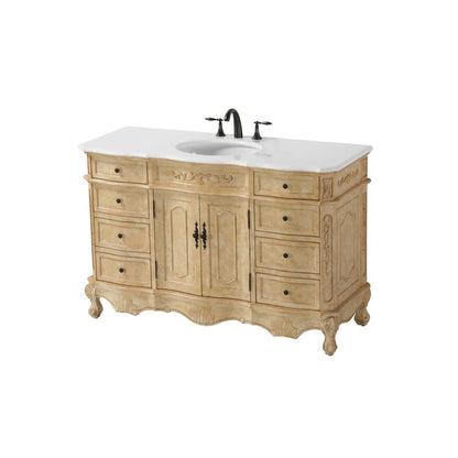 54 inch Single Bathroom Vanity in Antique Beige