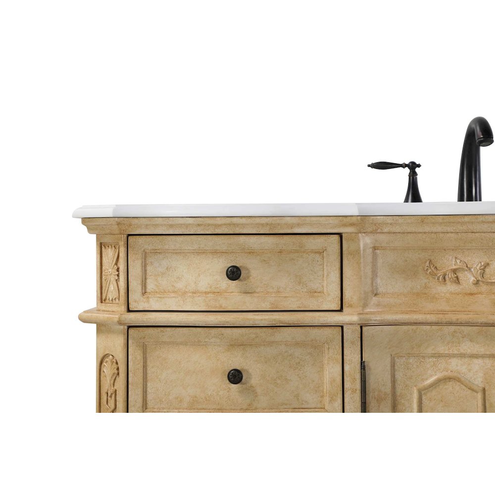 54 inch Single Bathroom Vanity in Antique Beige
