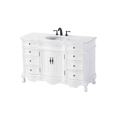 54 inch Single Bathroom Vanity in Antique white