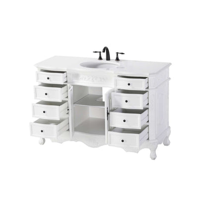 54 inch Single Bathroom Vanity in Antique white