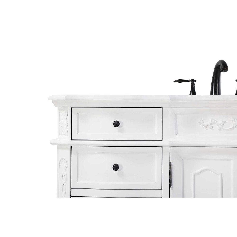 54 inch Single Bathroom Vanity in Antique white