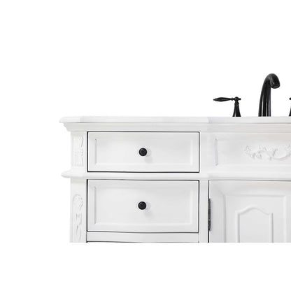 54 inch Single Bathroom Vanity in Antique white