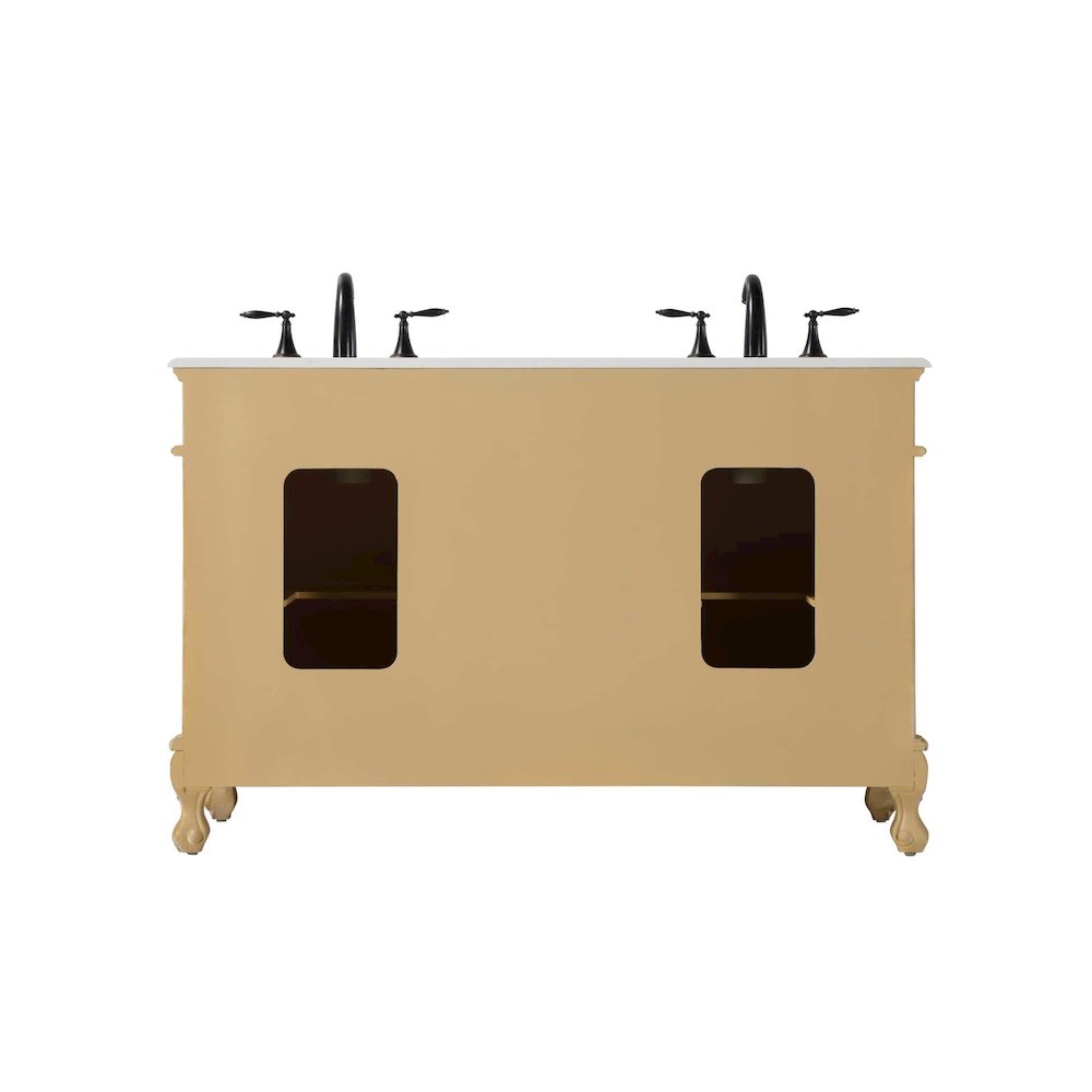 54 inch Double Bathroom Vanity in Antique Beige