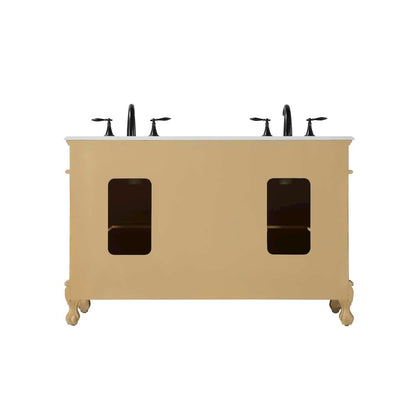 54 inch Double Bathroom Vanity in Antique Beige