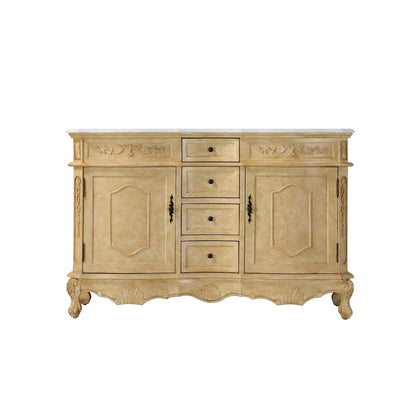 54 inch Double Bathroom Vanity in Antique Beige