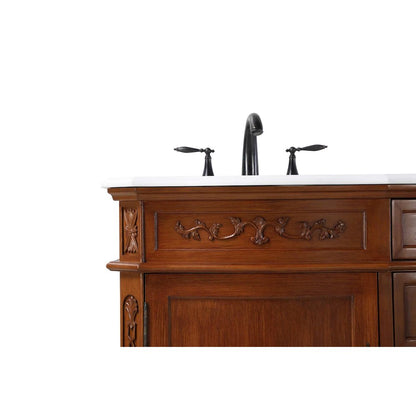 54 inch Double Bathroom Vanity in Teak