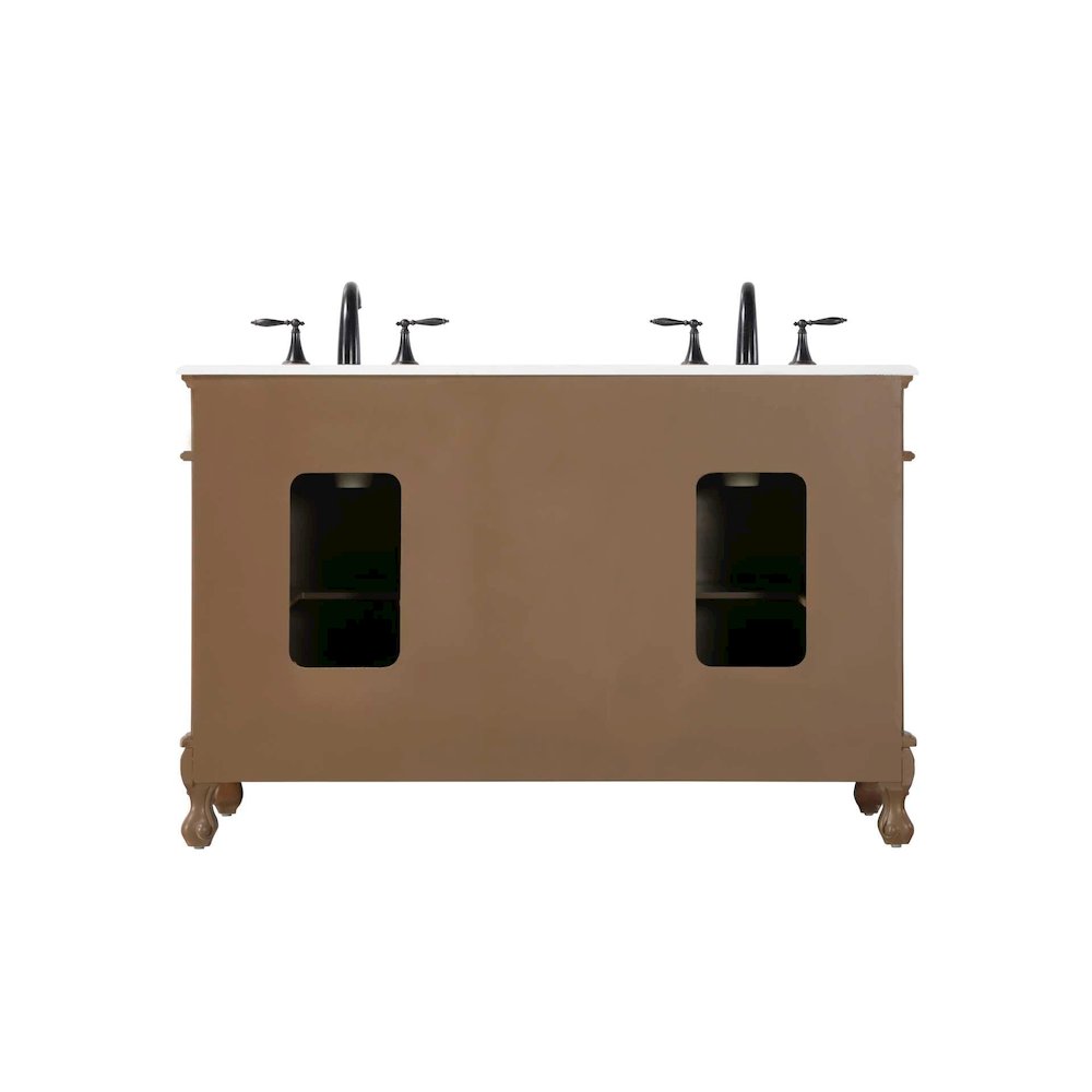 54 inch Double Bathroom Vanity in Teak