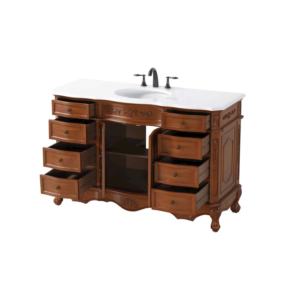 54 inch Single Bathroom Vanity in Teak