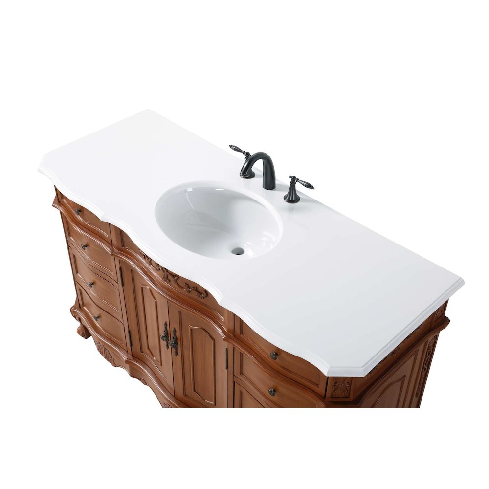 54 inch Single Bathroom Vanity in Teak