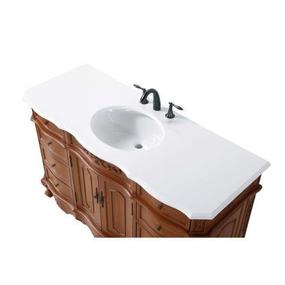 54 inch Single Bathroom Vanity in Teak