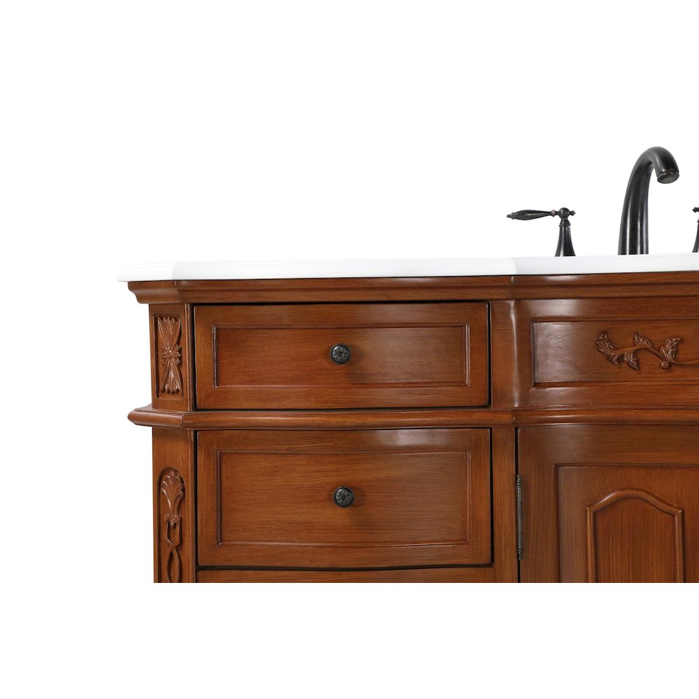 54 inch Single Bathroom Vanity in Teak