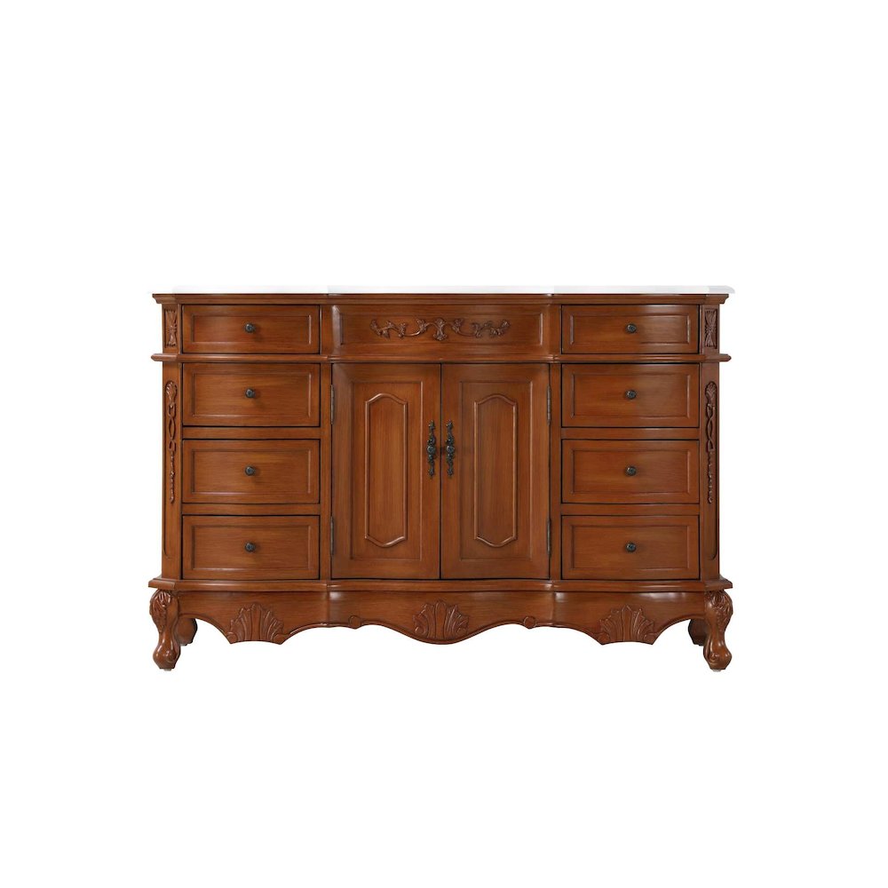 54 inch Single Bathroom Vanity in Teak