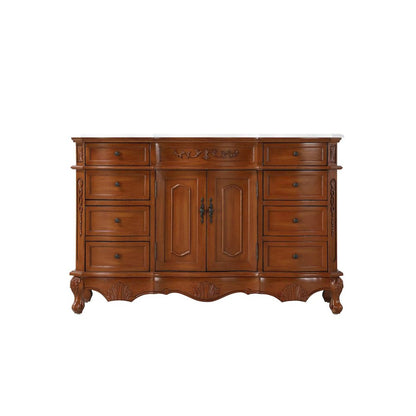 54 inch Single Bathroom Vanity in Teak