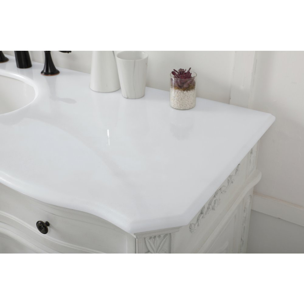 60 inch Single Bathroom vanity in antique white