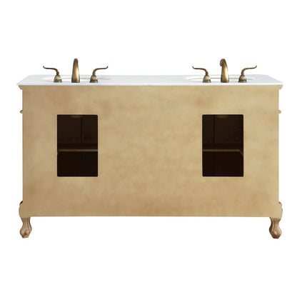 60 inch Double Bathroom vanity in Antique Beige