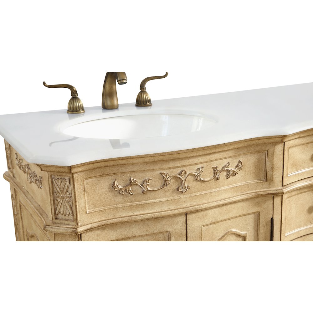 60 inch Double Bathroom vanity in Antique Beige