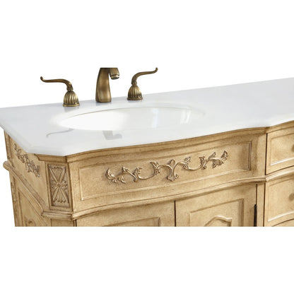 60 inch Double Bathroom vanity in Antique Beige