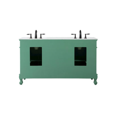 60 inch double Bathroom vanity in vintage mint