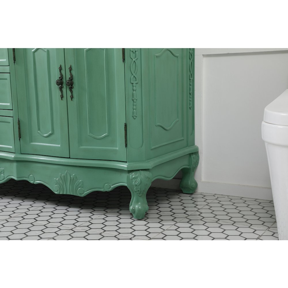 60 inch double Bathroom vanity in vintage mint