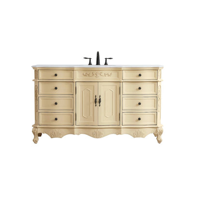 60 inch Single Bathroom vanity in Light Antique Beige