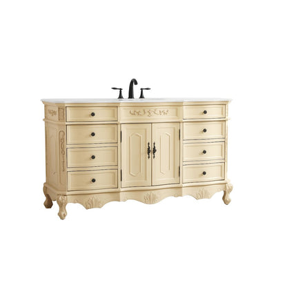 60 inch Single Bathroom vanity in Light Antique Beige