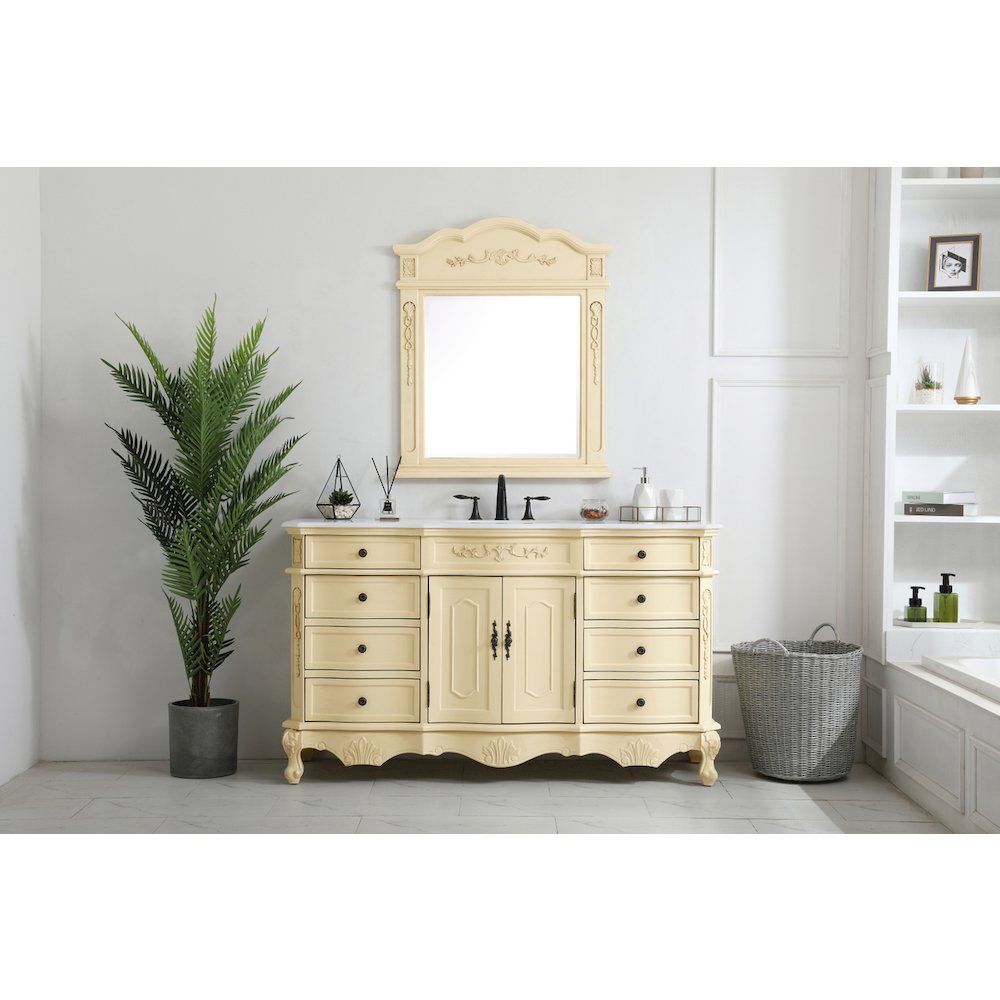 60 inch Single Bathroom vanity in Light Antique Beige