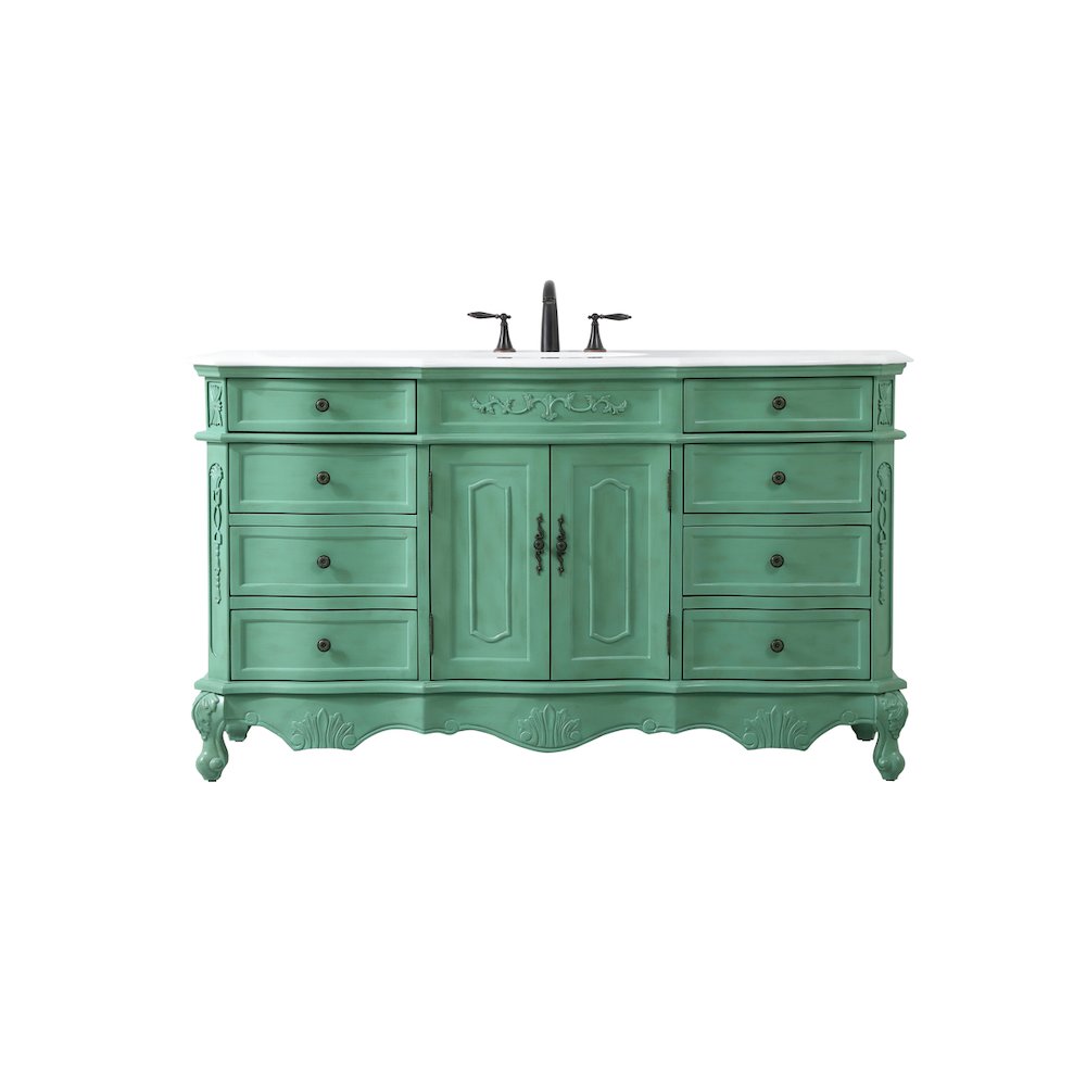 60 inch Single Bathroom vanity in vintage mint