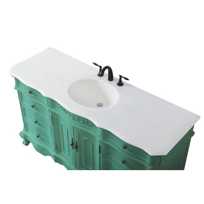 60 inch Single Bathroom vanity in vintage mint