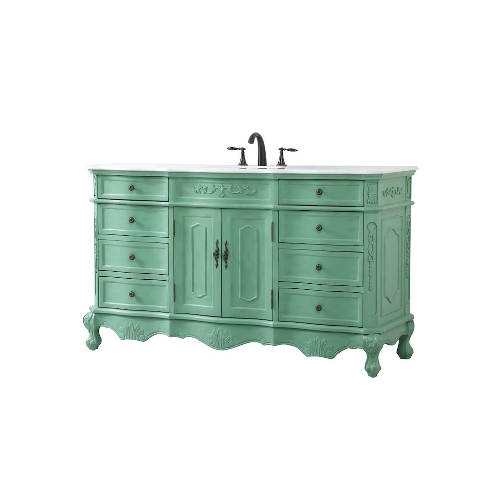 60 inch Single Bathroom vanity in vintage mint
