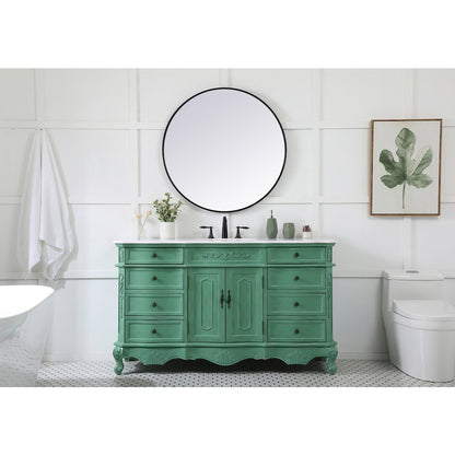 60 inch Single Bathroom vanity in vintage mint