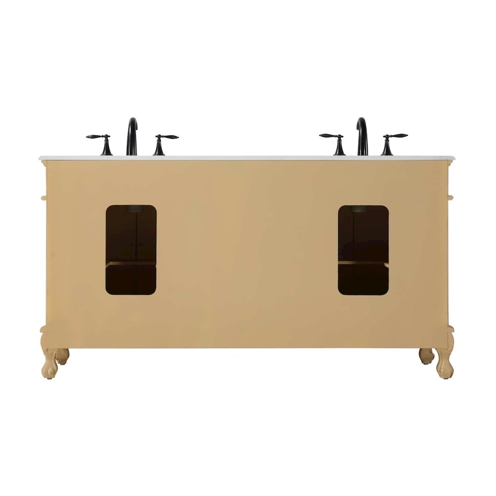66 inch Double Bathroom Vanity in Antique Beige
