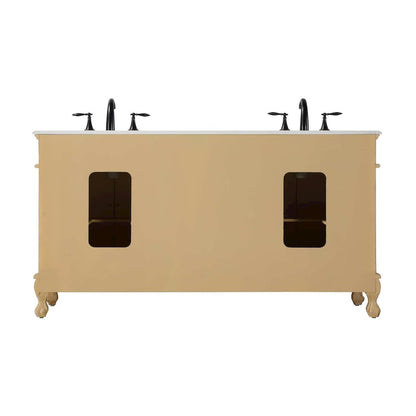 66 inch Double Bathroom Vanity in Antique Beige