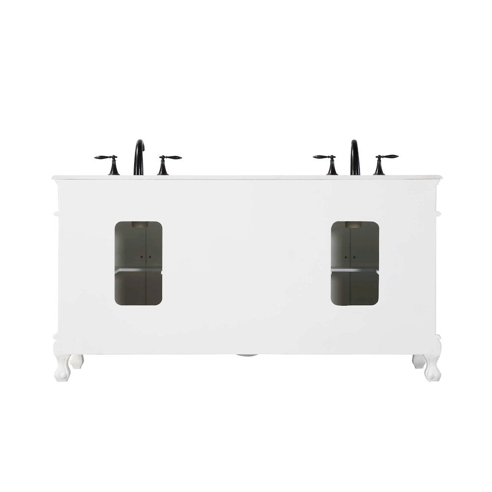 66 inch Double Bathroom Vanity in Antique white