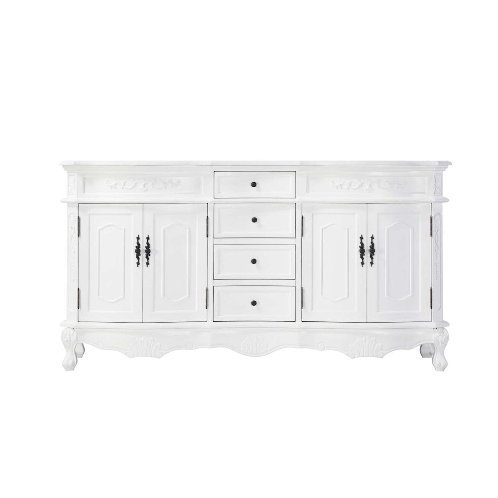 66 inch Double Bathroom Vanity in Antique white