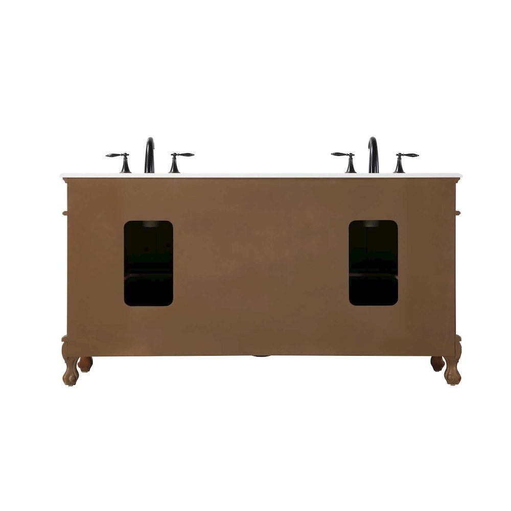 66 inch Double Bathroom Vanity in Teak