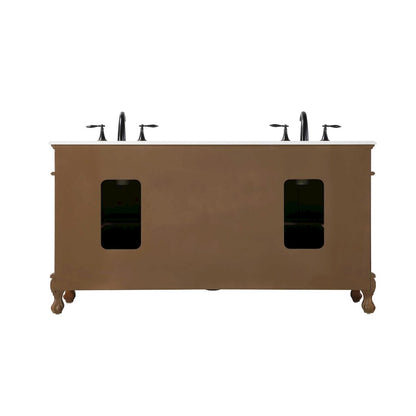 66 inch Double Bathroom Vanity in Teak