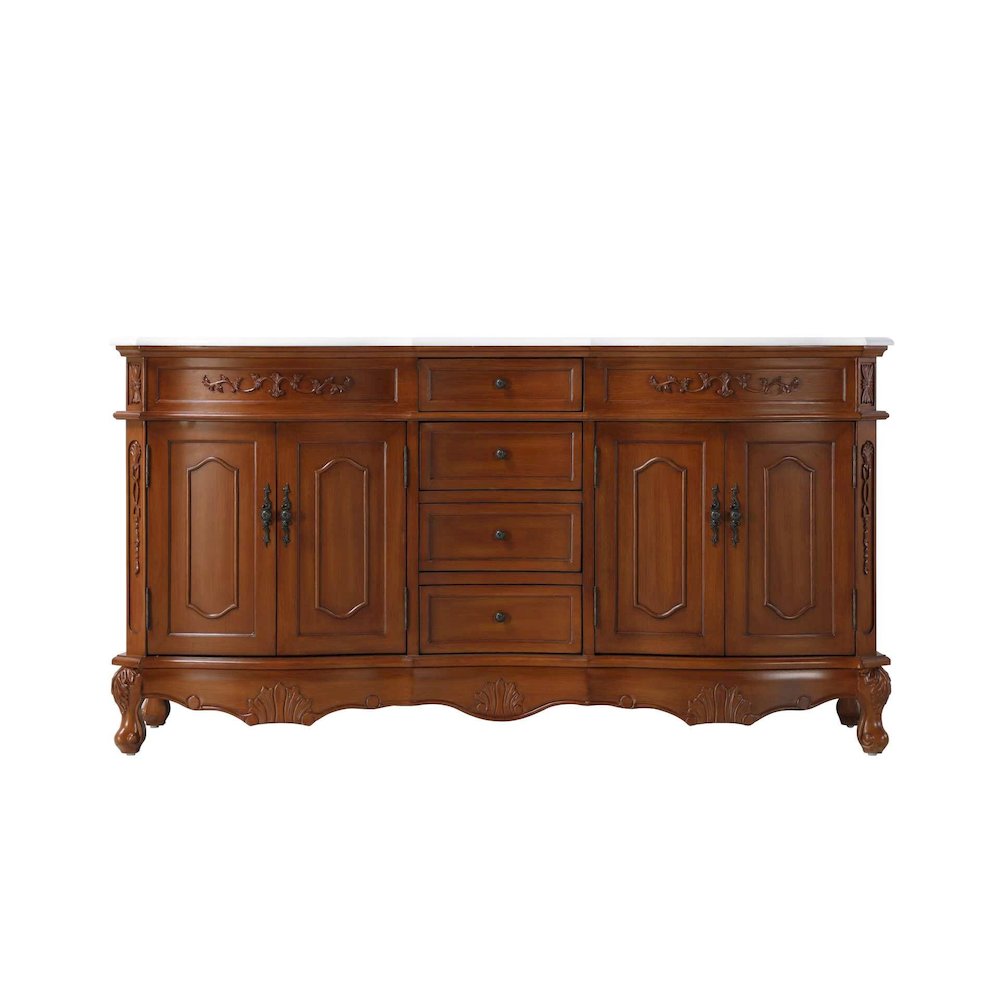 66 inch Double Bathroom Vanity in Teak