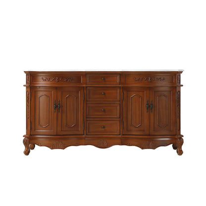 66 inch Double Bathroom Vanity in Teak