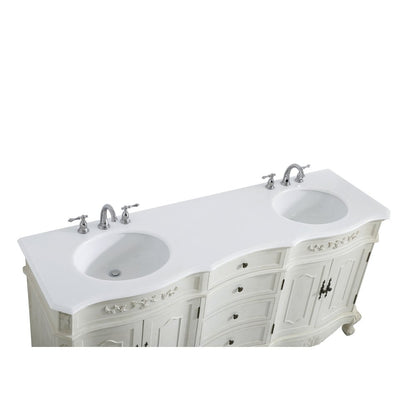 72 inch Double Bathroom vanity in Antique White