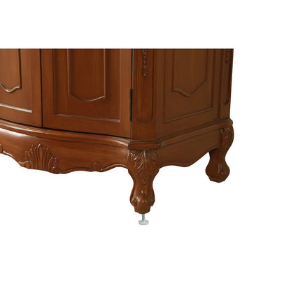 72 inch Double Bathroom vanity in Teak with ivory white engineered marble