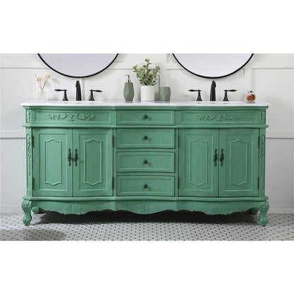 72 inch double Bathroom vanity in vintage mint