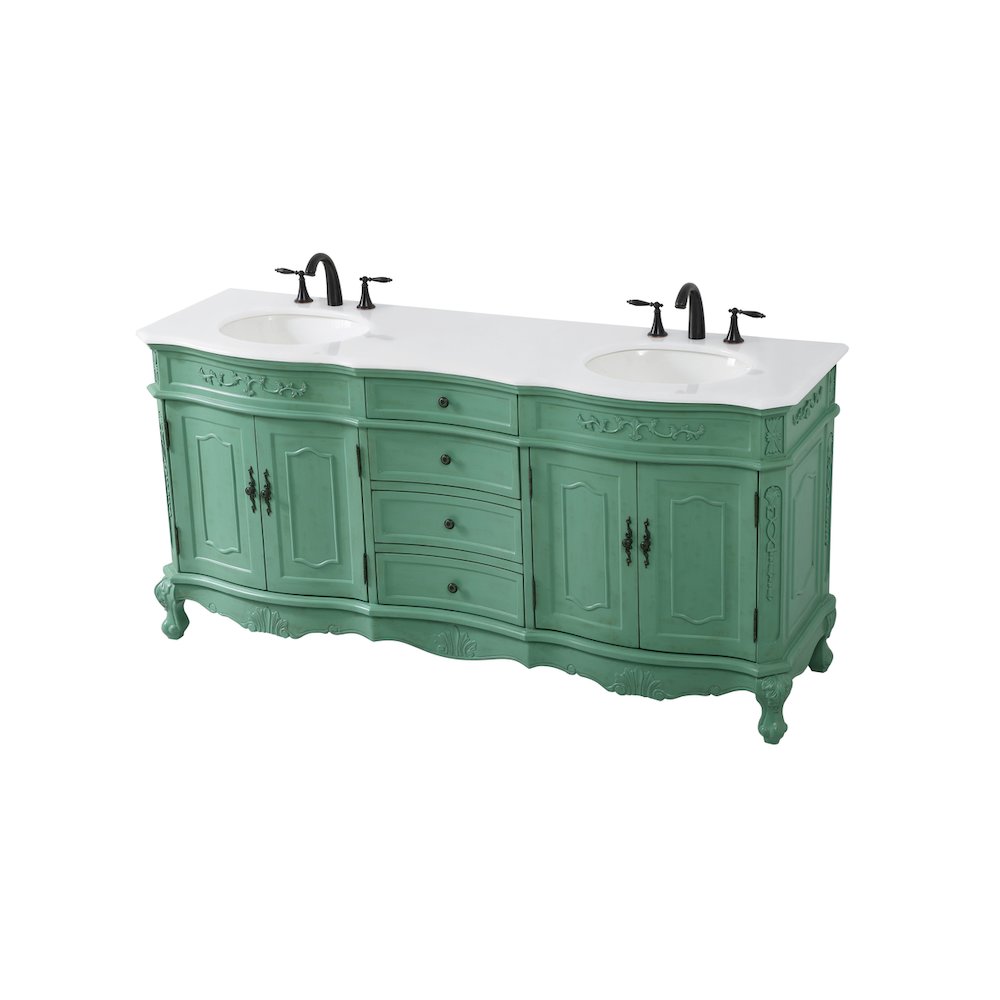 72 inch double Bathroom vanity in vintage mint