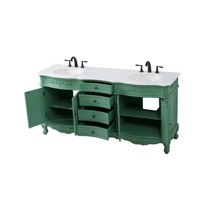 72 inch double Bathroom vanity in vintage mint