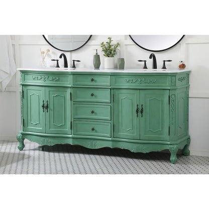 72 inch double Bathroom vanity in vintage mint