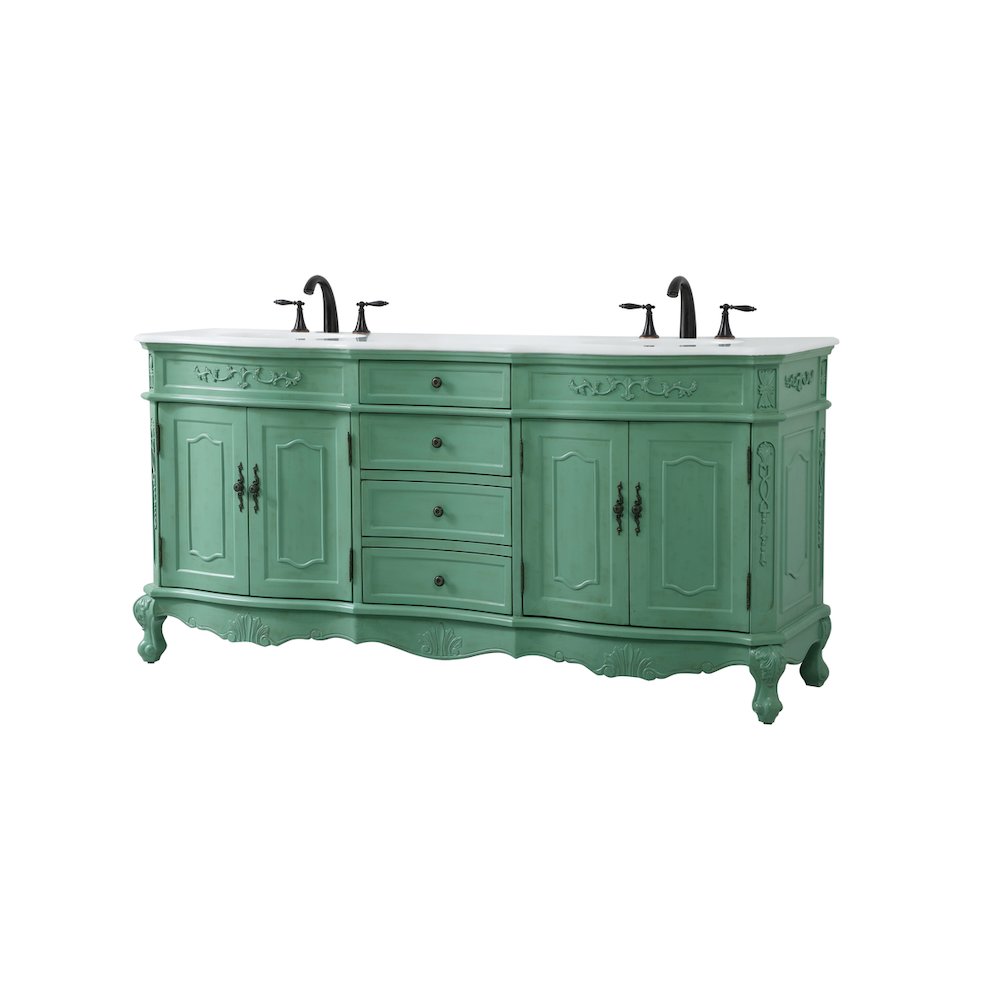 72 inch double Bathroom vanity in vintage mint