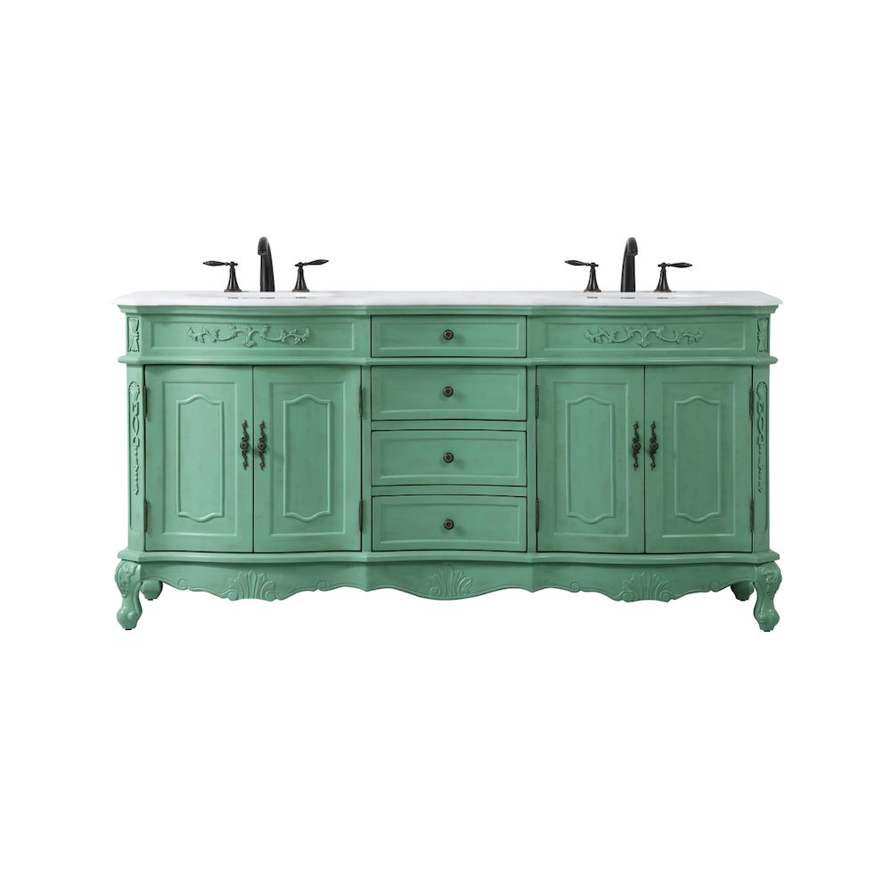 72 inch double Bathroom vanity in vintage mint