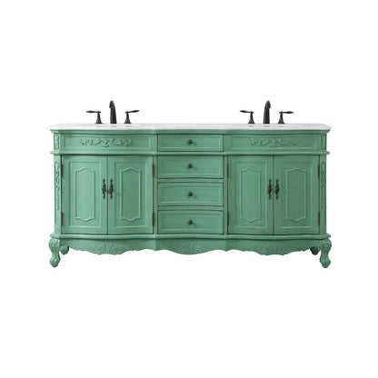 72 inch double Bathroom vanity in vintage mint